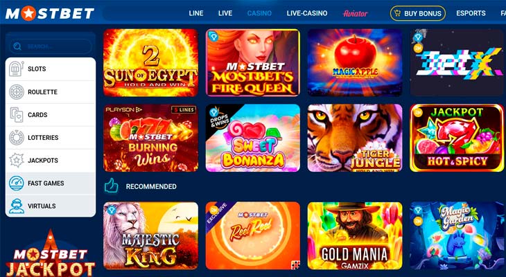 Mostbet casino games